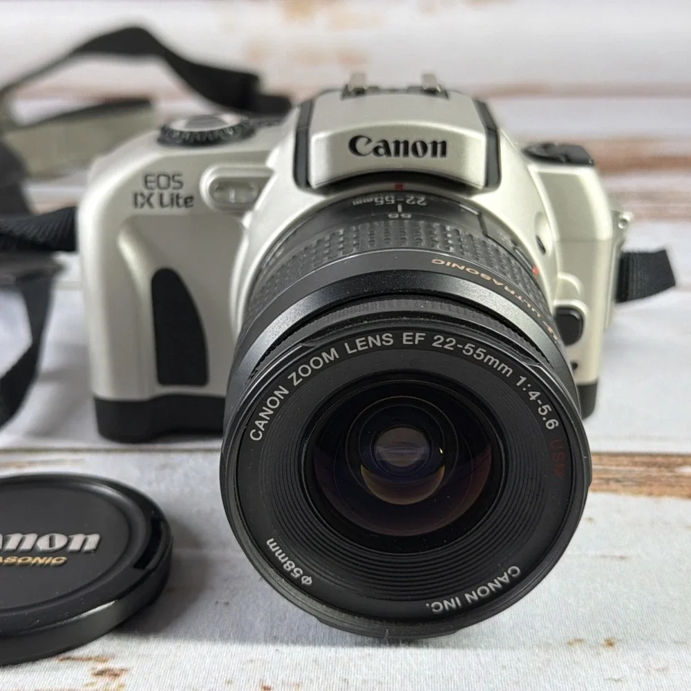 Used Canon EOS IX Lite APS Film Camera Silver w/ EF 22-55mm f/4-5.6 Lens Tested